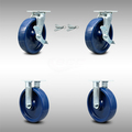 Service Caster 8 Inch Stainless Steel Solid Poly Caster Set with 2 Brakes/Swivel Lock 2 Rigid SCC-SS30S820-SPUR-TLB-BSL-2-R-2